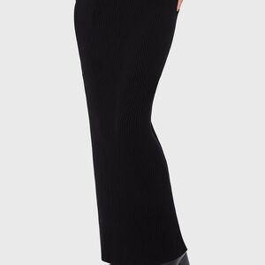 Killstar Belinda's Woe Black Ribbed Knit Maxi Skirt